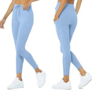 ALO Yoga 7/8 High-Waist Checkpoint Legging Blue Skies Sz XS